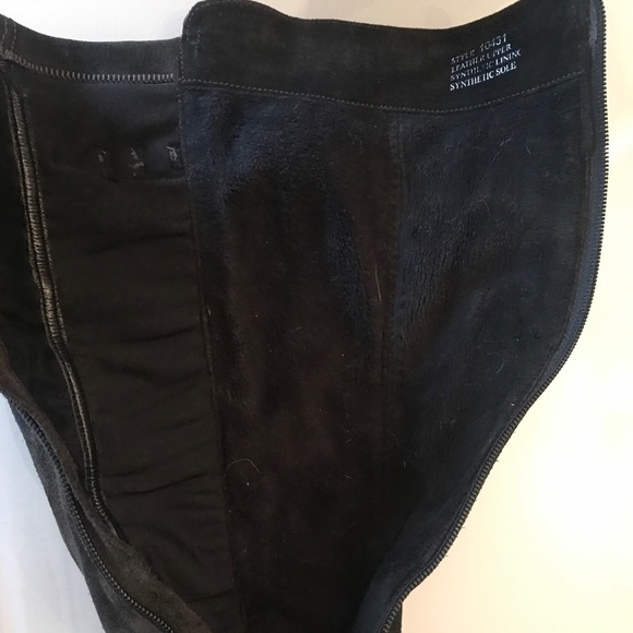 Navy Sueded Leather Boots - Picture 7 of 8